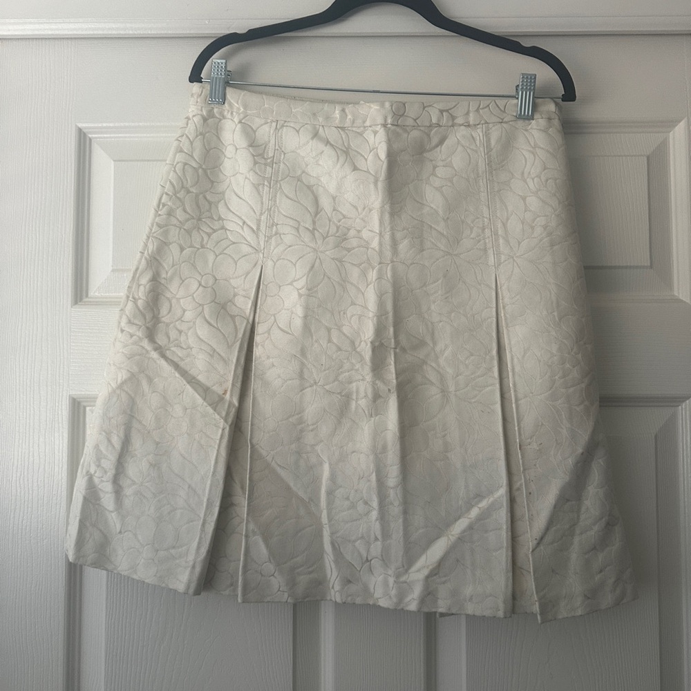 J. Crew Cream Floral A-Line Skirt